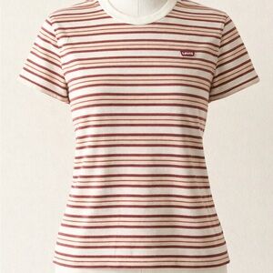 Levi's Striped Red and White Tee Size L